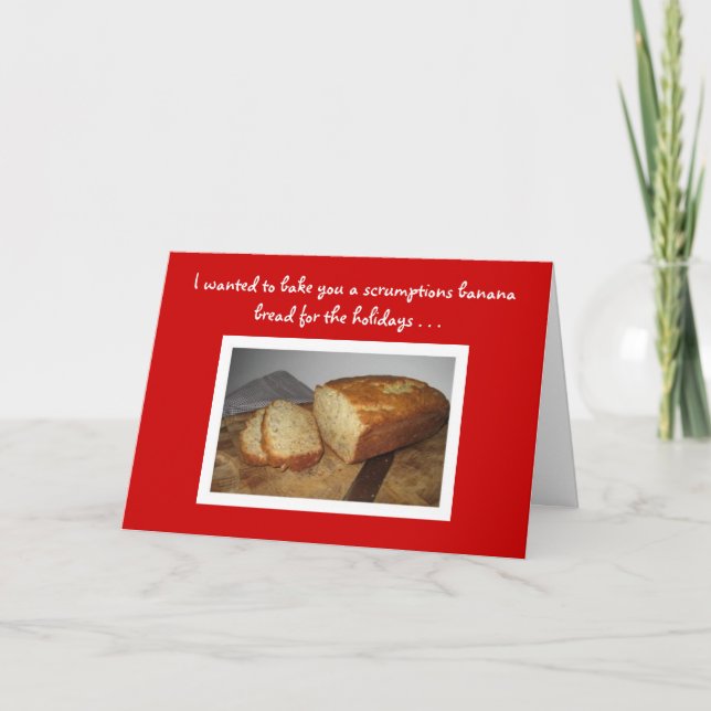 Cartão De Festividades Banana Bread Recipe Holiday Card (Frente)