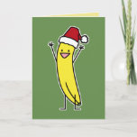 Cartão De Festividades Banana Santa que comemora e aplausos Christma<br><div class="desc">Eu adoro bananas em qualquer feriado! Este é o meu desenho para uma banana saltitante vestindo um Chapéu Santa que é aplausos e feliz! Obrigados para ver o Happy Comida Design.</div>