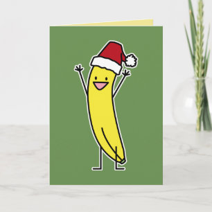 Cartão De Festividades Banana Santa que comemora e aplausos Christma