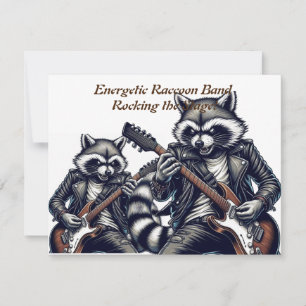 Cartão De Festividades Banda Energetic Raccoon: Enroscando o Palco!