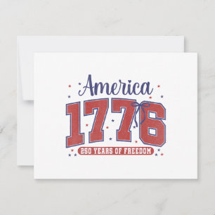 Cartão De Festividades Bandeira Americana 4 de Julho Vintage 250 Anos 177