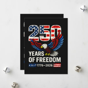 Cartão De Festividades bandeira americana aniversário de 250 anos