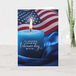Cartão De Festividades Bandeira Americana do Dia dos Veteranos com Vela A
