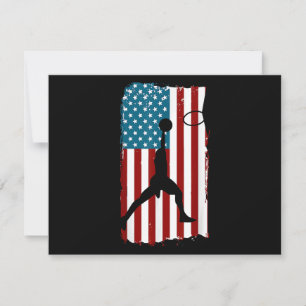 Cartão De Festividades Bandeira Americana dos EUA Basquetebol Atleta Patr