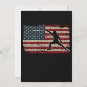 Cartão De Festividades Bandeira Americana Fencer I Orgulhosa Presente de