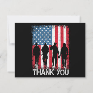 Cartão De Festividades Bandeira Americana Patriótica Obrigado Por