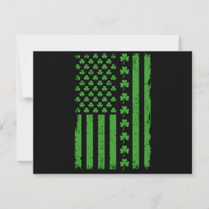 Cartão De Festividades Bandeira Americana Shamrocks Dia de São Patrício