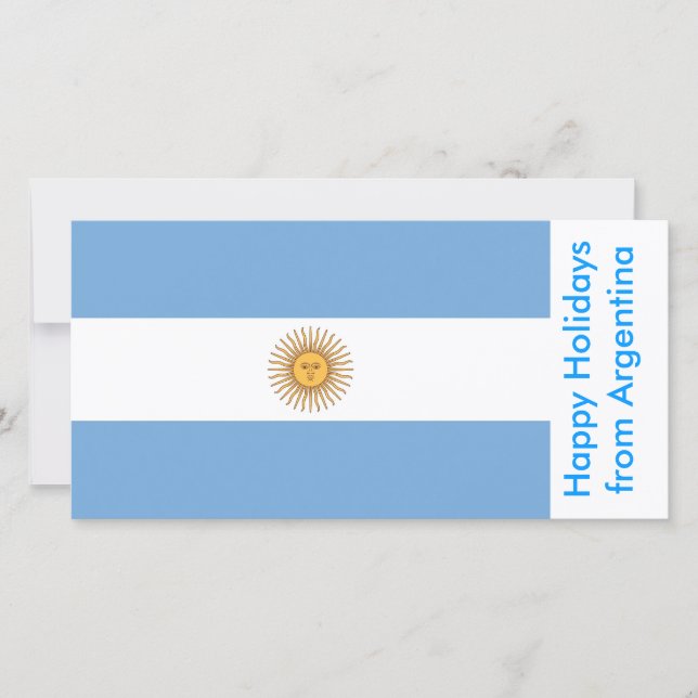 Cartão De Festividades Bandeira da Argentina, Felizes Feriados da Argenti (Frente)