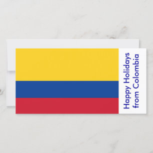 Cartão De Festividades Bandeira da Colômbia, Felizes Férias da Colômbi