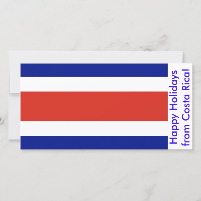 Cartão De Festividades Bandeira da Costa Rica, Boas Festas da Costa Rica (Frente)