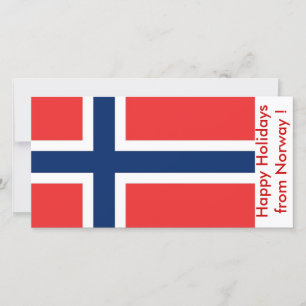 Cartão De Festividades Bandeira da Noruega, Felizes Feriados da Noruega