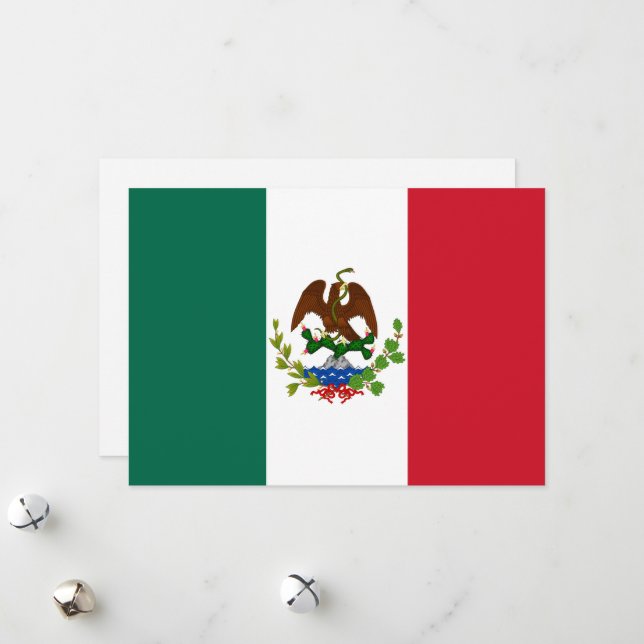 Cartão De Festividades Bandeira da República Mexicana: 1824-1835, Papais  (Frente/Verso In Situ)