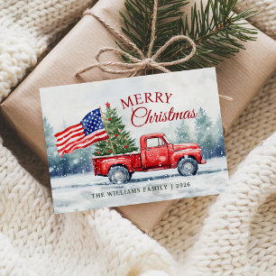 Cartão De Festividades Bandeira de árvore de Natal de caminhão de Natal v