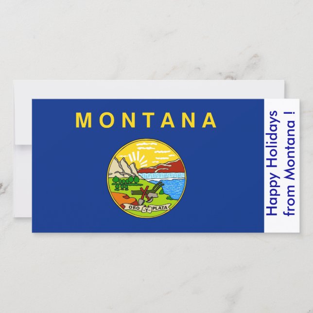Cartão De Festividades Bandeira de Montana, Feliz Férias dos EUA (Frente)