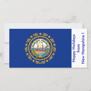 Cartão De Festividades Bandeira de New Hampshire, Feliz Férias dos EUA