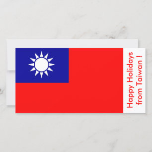Cartão De Festividades Bandeira de Taiwan: Felizes Feriados de Taiwan