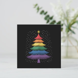 Cartão De Festividades Bandeira do Arco-íris de Natal da Camisa LGBT-Q Pr