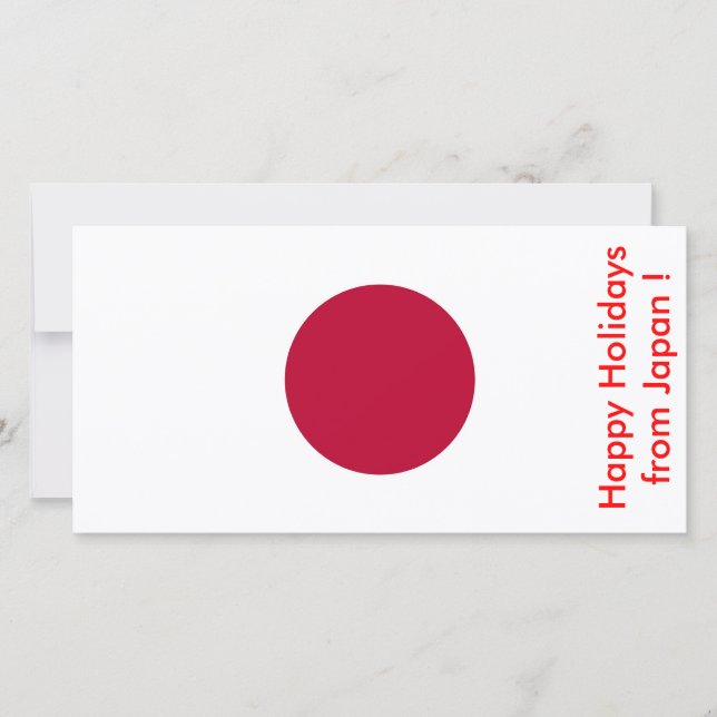 Cartão De Festividades Bandeira do Japão, Felizes Férias do Japão (Frente)