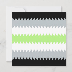 Cartão De Festividades Bandeira do Orgulho Agênero Groovy Boho ZigZag Abs