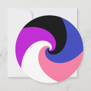 Cartão De Festividades Bandeira do Orgulho Genderfluid Abstrata Espiral B