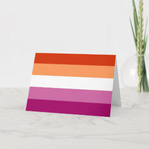 Cartão De Festividades Bandeira do Orgulho Lésbico (5 listras)