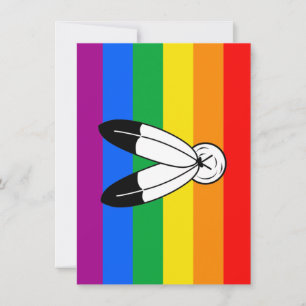 Cartão De Festividades Bandeira do Orgulho LGBTQ+ com Duas Espírito