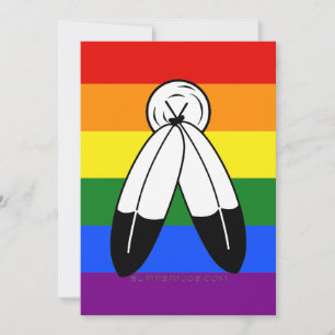 Cartão De Festividades bandeira do orgulho two-spirit de SlipperyJoe simb