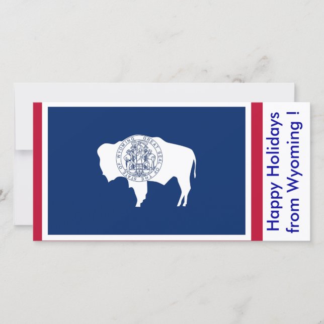 Cartão De Festividades Bandeira do Wyoming, Felizes Feriados dos EUA (Frente)