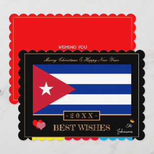 Cartão De Festividades Bandeira e Feliz ano novo cubanos/Cartão de Melho