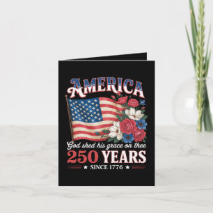 Cartão De Festividades Bandeira Floral América 250 Anos