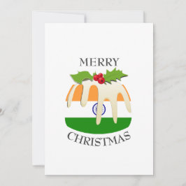 Cartão De Festividades BANDEIRA ÍNDIA | Pudim de Natal | Festivo