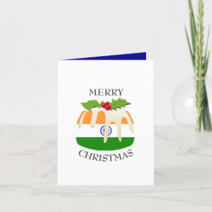 Cartão De Festividades BANDEIRA ÍNDIA   Pudim festivo   Natal
