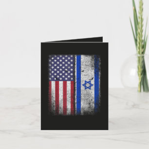 Cartão De Festividades Bandeira Israelense Americana Israel EUA Raízes Am