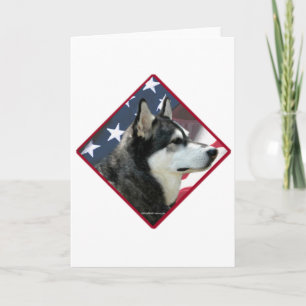 Cartão De Festividades Bandeira Malamute do Alasca 2