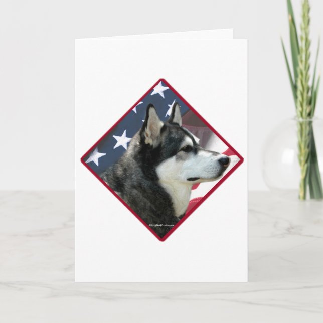 Cartão De Festividades Bandeira Malamute do Alasca 2 (Frente)