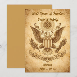 Cartão De Festividades Bandeiras Americanas Patrióticas do 250º Aniversár