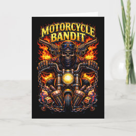 Cartão De Festividades Bandido de Motocicleta