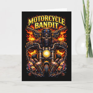 Cartão De Festividades Bandido de Motocicleta