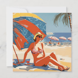 Cartão De Festividades Banho Do Sol Na Riviera