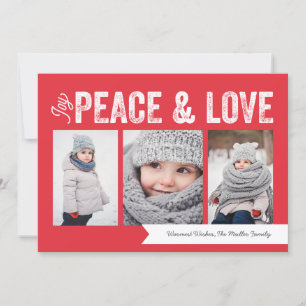 Cartão De Festividades Banner de Férias de Paz Alegria Amor 3-Fotos