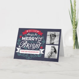 Cartão De Festividades Banner personalizado da tipografia de Natal feliz
