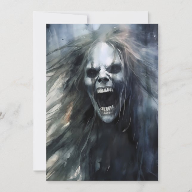 Cartão De Festividades Banshee Feia e Má aos Gritos (Frente)