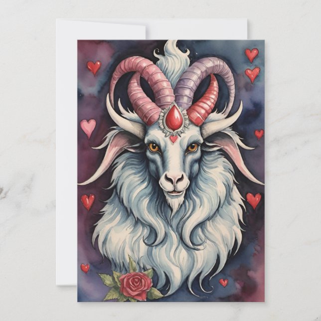 Cartão De Festividades Baphomet Gothic Valentine's Day Every Realm (Frente)