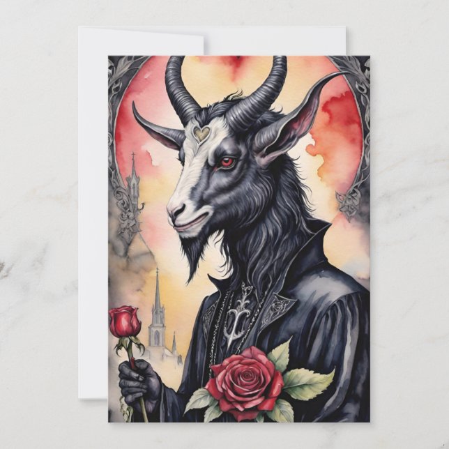 Cartão De Festividades Baphomet Gothic Valentine's Day Love (Frente)