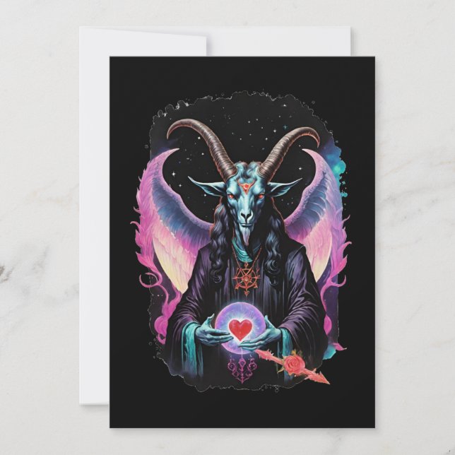 Cartão De Festividades Baphomet Gothic Valentine's Day Love (Frente)