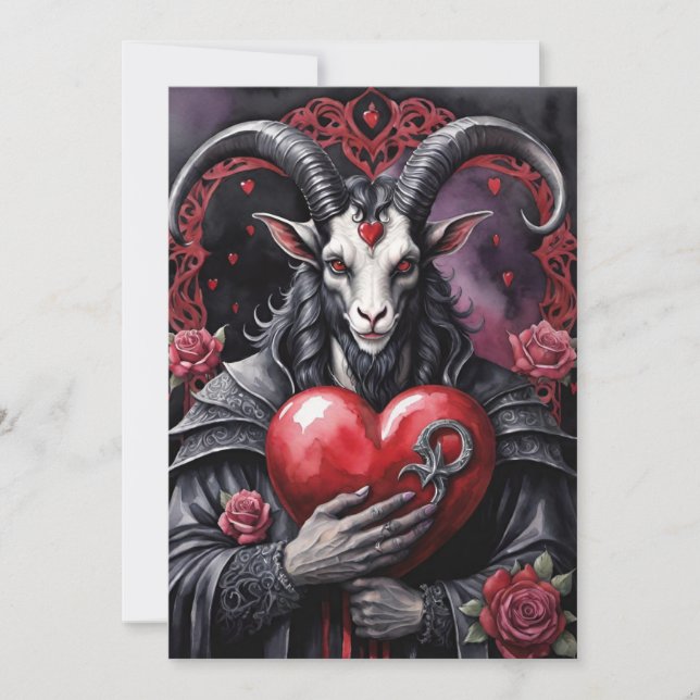 Cartão De Festividades Baphomet Gothic Valentine's Day Love (Frente)