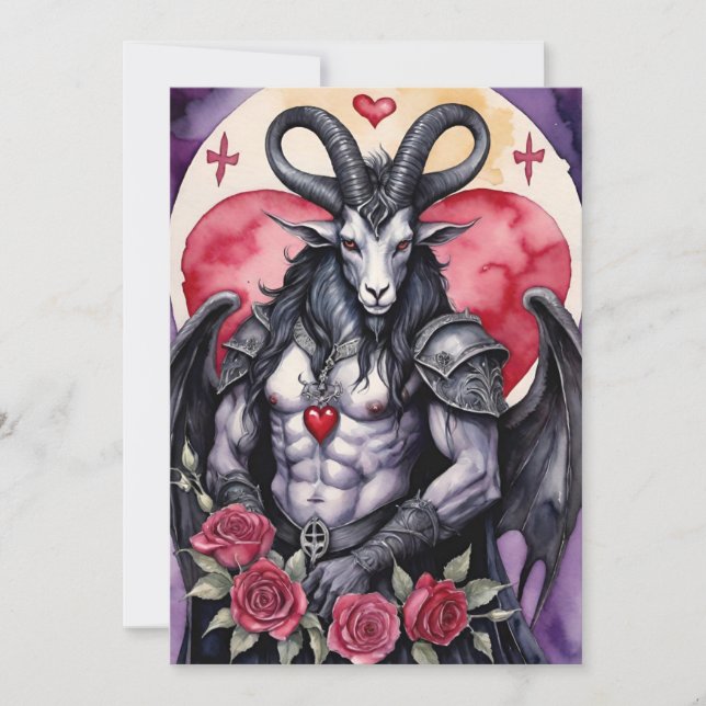 Cartão De Festividades Baphomet Gothic Valentine's Day Love (Frente)