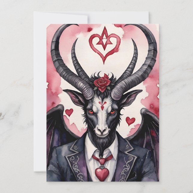 Cartão De Festividades Baphomet Gothic Valentine's Day Love (Frente)