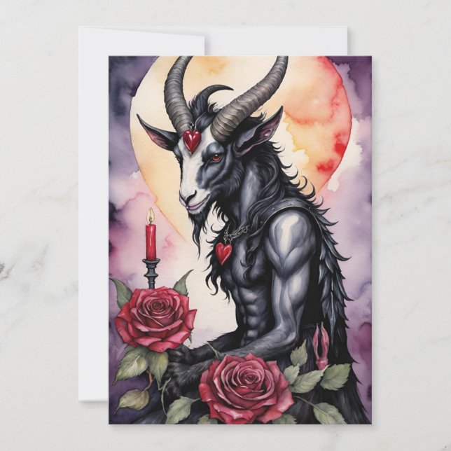 Cartão De Festividades Baphomet Gothic Valentine's Day Love (Frente)