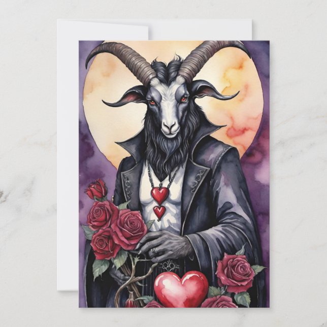 Cartão De Festividades Baphomet Gothic Valentine's Day Love (Frente)